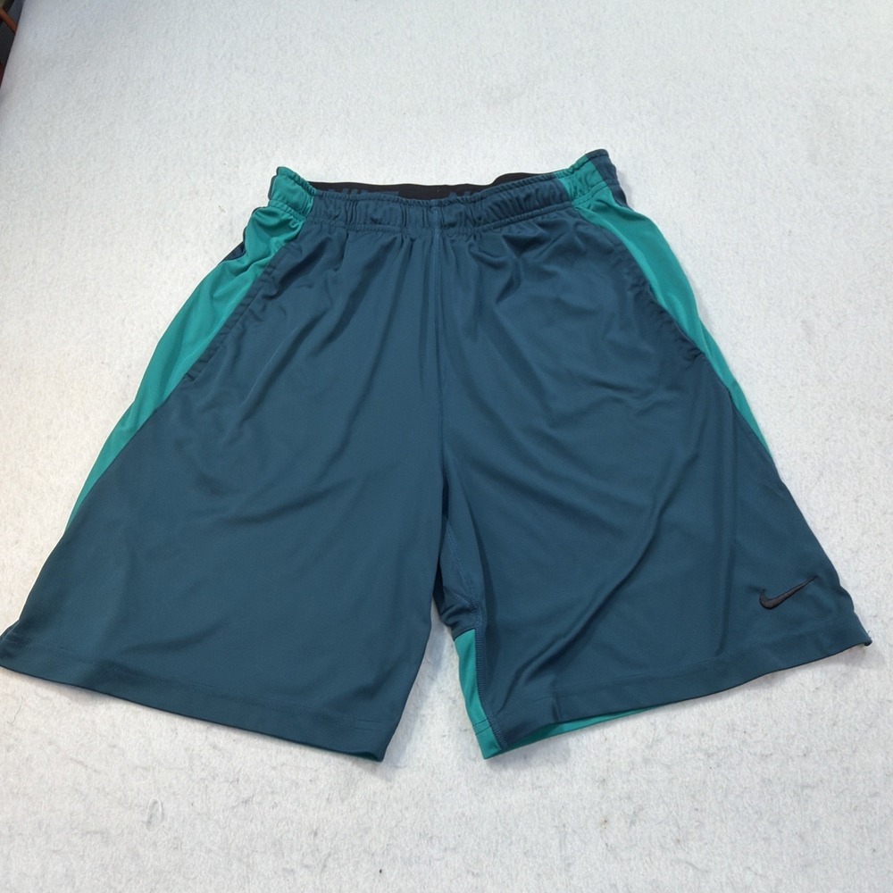 Nike Shorts Men's L Dark Turquoise Dri-Fit Dry Training Basketball‎ Athletic Gym
